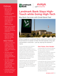 Landmark Bank Stays High-Touch while Going High-Tech