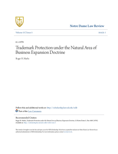 Trademark Protection under the Natural Area of Business Expansion