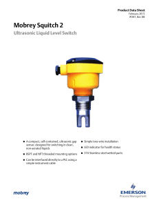 Product Data Sheet: Mobrey Squitch 2 Ultrasonic Liquid Level Switch