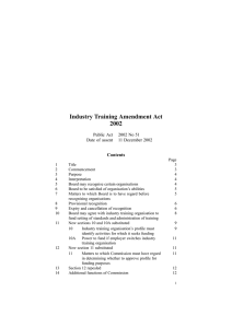 Industry Training Amendment Act 2002