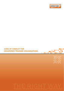 code of conduct for registered training organisations