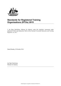 Standards for Registered Training Organisations (RTOs) 2015