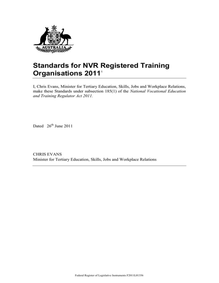 Standards For NVR Registered Training Organisations 2011 standards-for-nvr-registered-training-organisations-2011