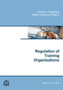 Regulation of Training Organisations