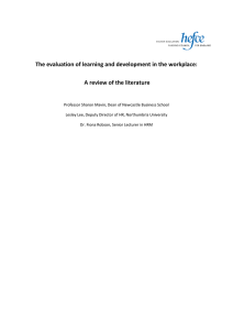 The evaluation of learning and development in the workplace: A