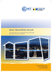 Training Plan 2016