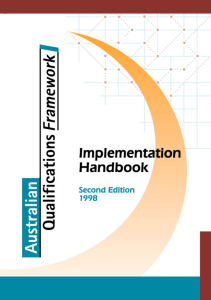 AQF Implementation Handbook, Second edition, 1998