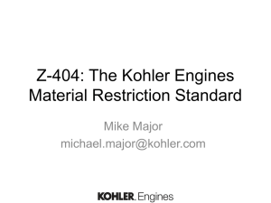 Z-404: The Kohler Engines Material Restriction Standard