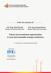 Future and investment opportunities in new and renewable energy