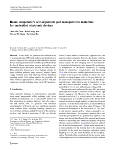 Room temperature self-organized gold nanoparticles materials for