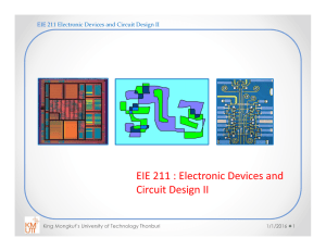 EIE 211 : Electronic Devices and Circuit Design II