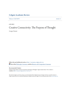 Creative Connectivity: The Purpose of Thought