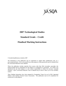 2007 Technological Studies Standard Grade