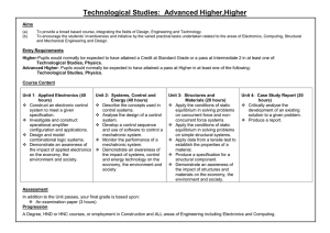 Technical Studies Advanced Higher