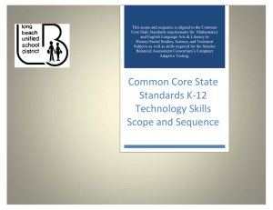 Common Core State Standards K-12 Technology Skills Scope and