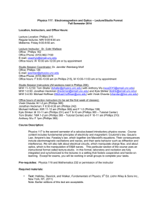 Physics 117: Electromagnetism and Optics – Lecture/Studio Format
