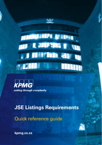 JSE Listings Requirements
