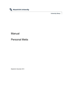 Manual Personal Metis - Maastrichtuniversity.nl