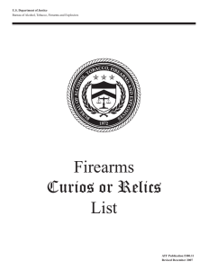 firearms curios or relics list - Bureau of Alcohol, Tobacco, Firearms