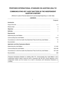 (isa) 701 communicating key audit matters in the independent