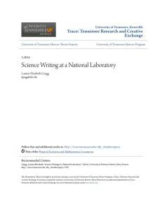 Science Writing at a National Laboratory - Trace