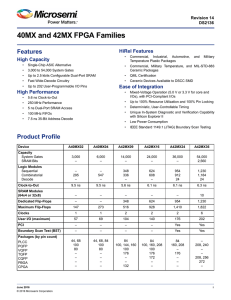 DS2136: 40MX and 42MX FPGA Families Datasheet