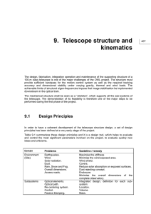9. Telescope structure and kinematics