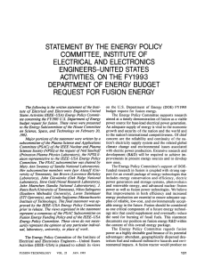 statement by the energy policy committee, institute of electrical and
