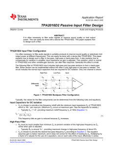 TPA2016D2 Input Filtering
