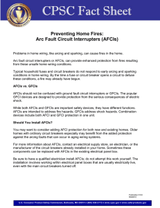 Preventing Home Fires: Arc Fault Circuit Interrupters (AFCIs)