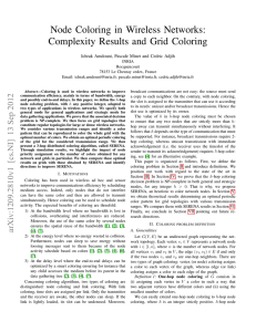 Node Coloring in Wireless Networks: Complexity Results and Grid