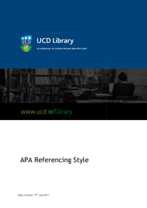 APA Referencing Style - University College Dublin