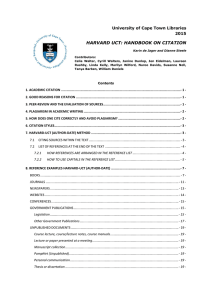 harvard uct: handbook on citation - UCT Libraries