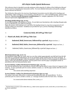 APA Style Guide Quick Reference - Graduate...APA Style Guide