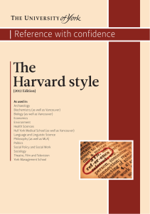 The Harvard style - University of York