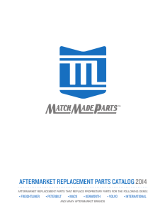 AFTERMARKET REPLACEMENT PARTS CATALOG 2014