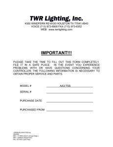 IMPORTANT!!! - TWR Lighting