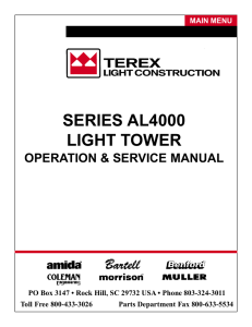 SERIES AL4000 LIGHT TOWER - Manuals