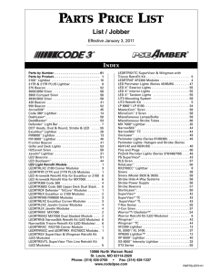 parts price list