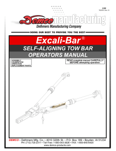 Excali-Bar Self-Aligning Tow Bar Operators Manual