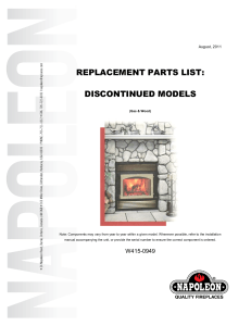 replacement parts list: discontinued models