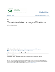 Transmission of electrical energy at 220000 volts