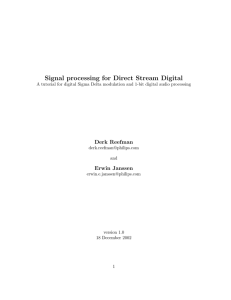 Signal processing for Direct Stream Digital