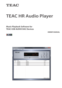 TEAC HR Audio Player Manual