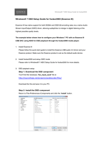 Windows® 7 DSD Setup Guide for foobar2000 (Essence III)