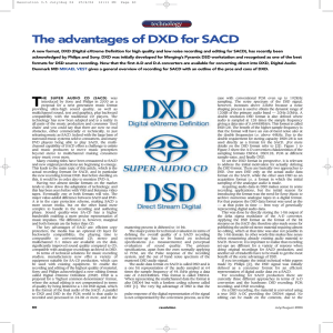 The advantages of DXD for SACD