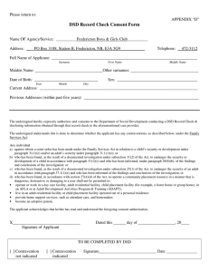DSD Record Check Consent Form - Fredericton Boys and Girls Club