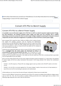 Convert ATX PSU to Bench Supply to Power Circuits