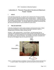 Laboratory 3: Thevenin Equivalent Circuits and Maximum Power