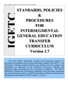 IGETC Standards Version 1.7